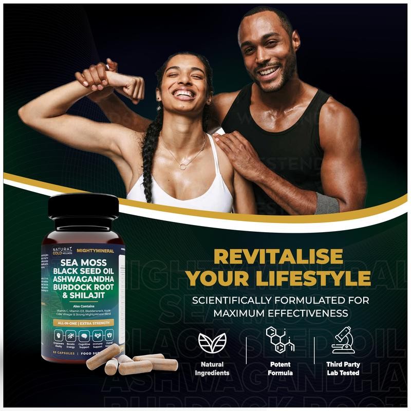 Black Seed Oil Capsule - Minyak Habbatussauda, Shilajit, Sea Moss, Ashwagandha